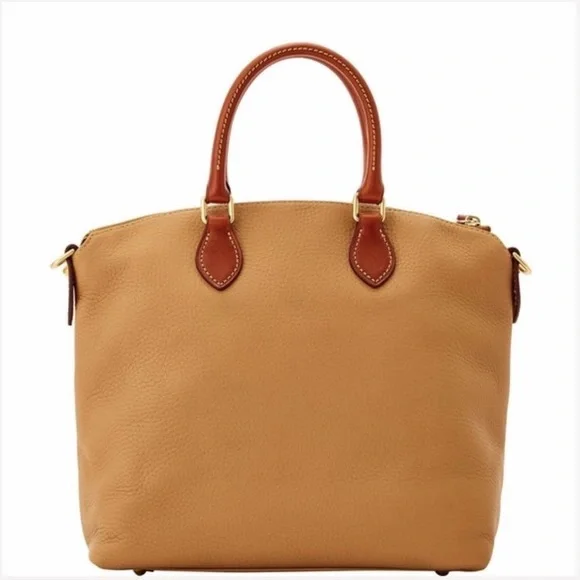 NWT Dooney & Bourke Dillen Double Pocket Crossbody Satchel Pebble Leather Sand - Picture 10 of 12